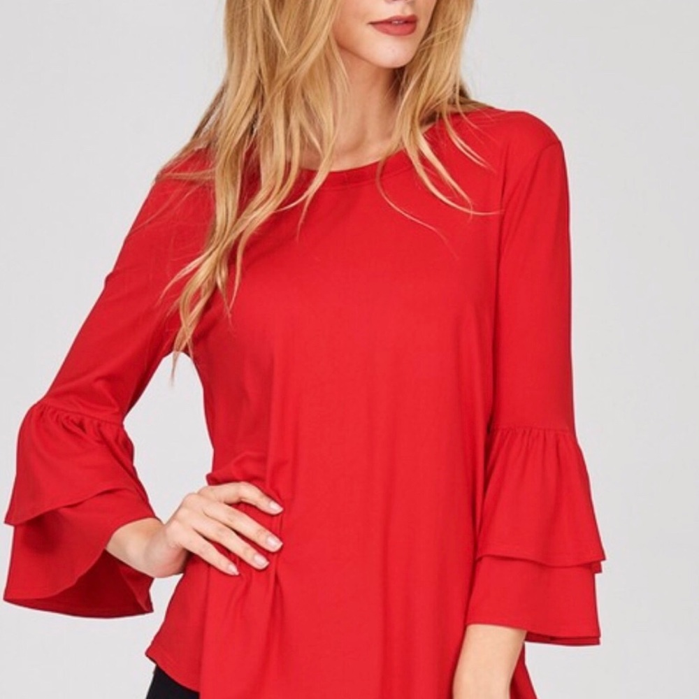 Double bell sleeve top